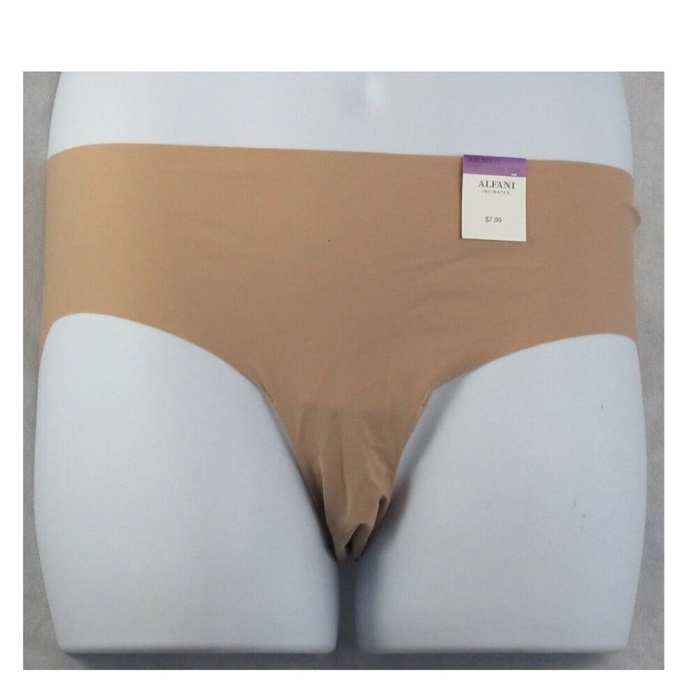 Alfani Women's Laser-Cut Hipster Panty Underwear, Latte Cafe Beige, XXL